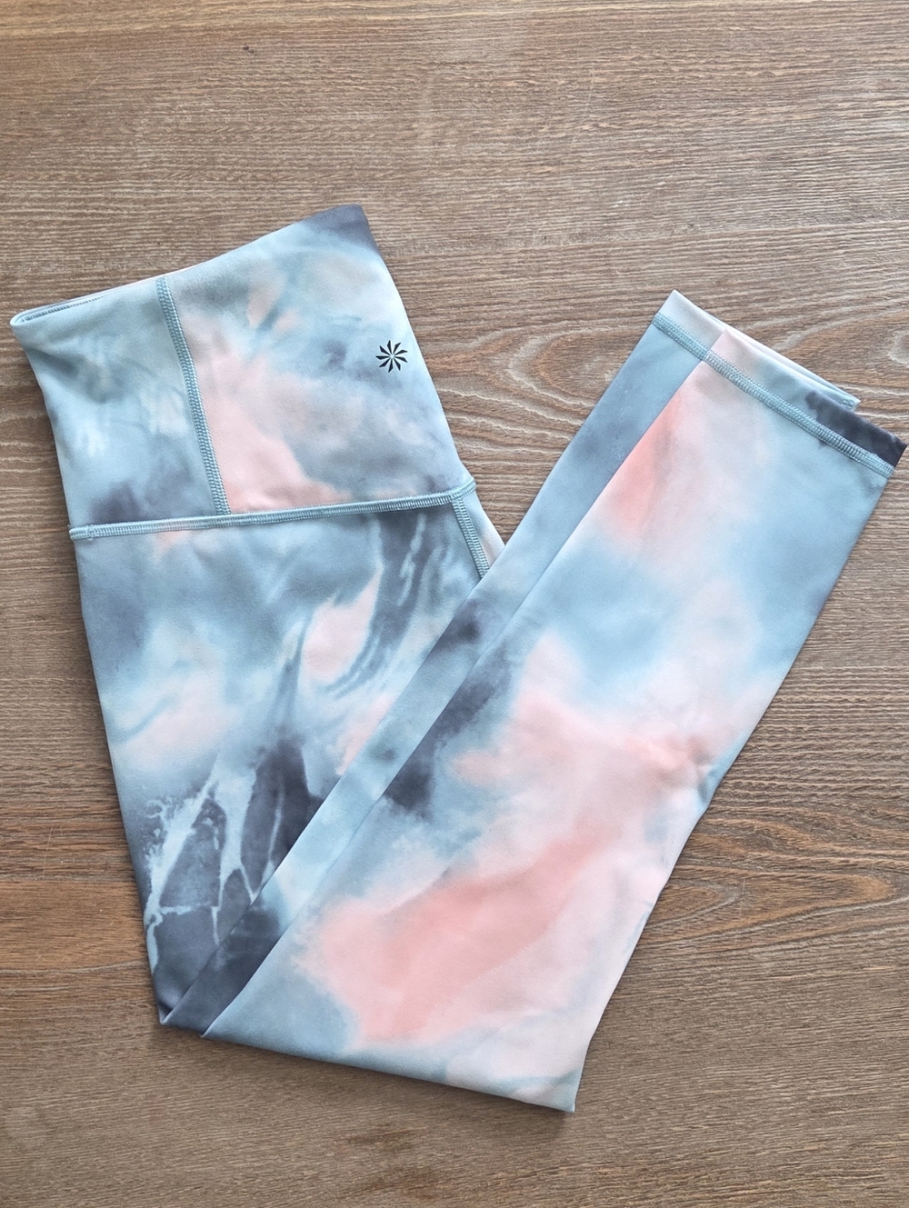 ATHLETA  Elation Printed 7/8 Tight Leggings Marine Minimalistic Grey
